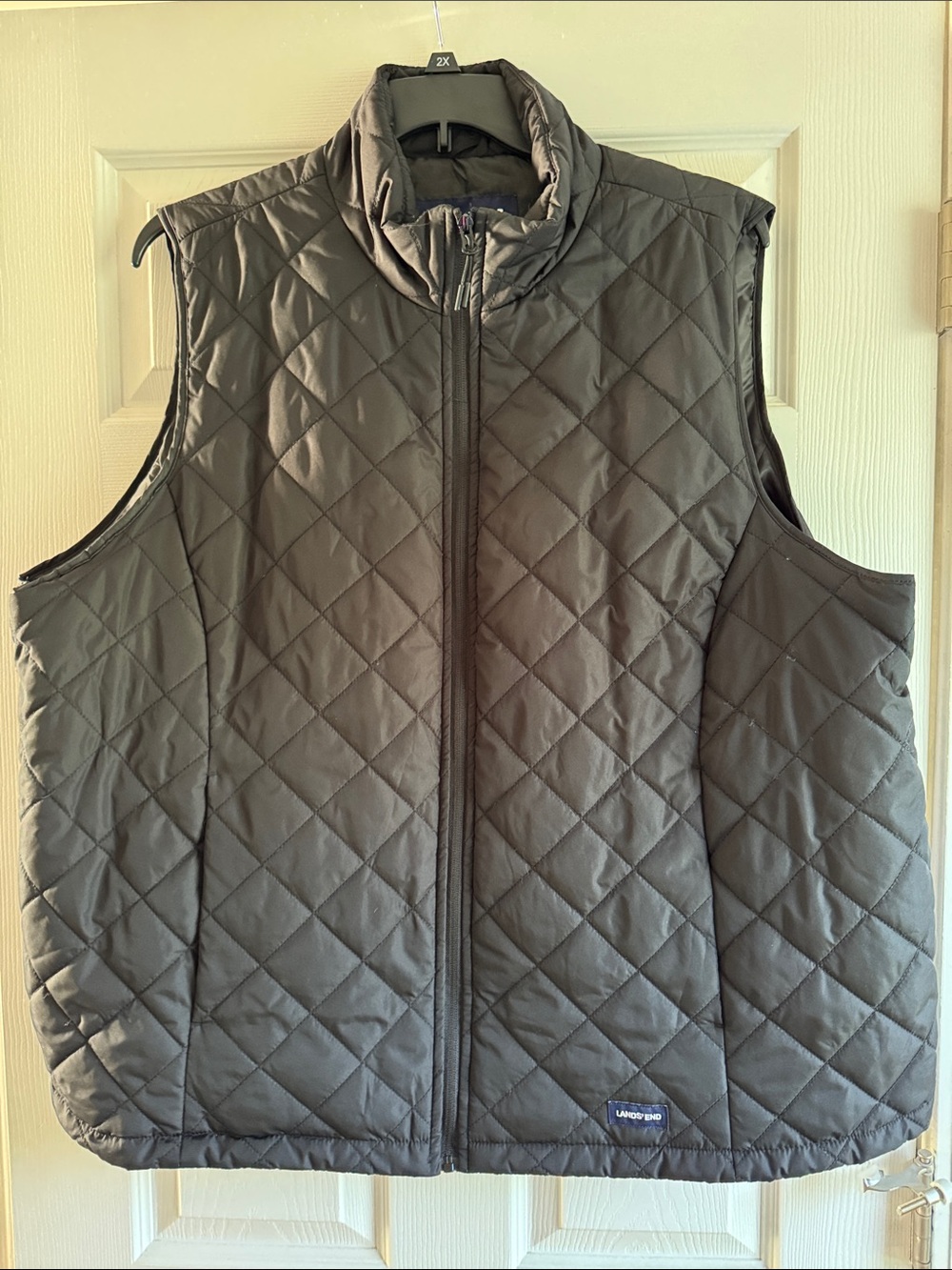 Lands' End Quilted Black Woman’s Vest
